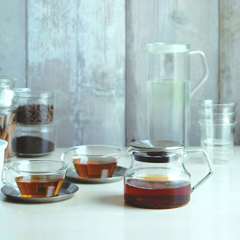 KINTO CAST 23088 One-Touch Teapot, 23.7 fl oz, Heat-resistant Glass, Microwave and Dishwasher Safe