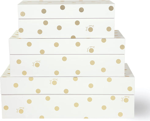 Kate Spade New York Decorative Storage Boxes, 3 Pack Sturdy Organizer Bins, Pink Nesting Boxes with Magnetic Closure,