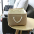 TheWarmHome Decorative Basket Rectangular Fabric Storage Bin with Handles for Clothes (Beige)