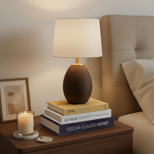 Set 3 Aesthetic Decorative Books for Home Decor w. Wood Bead - of Linen Fake Books for Decoration, Coffee Table Book