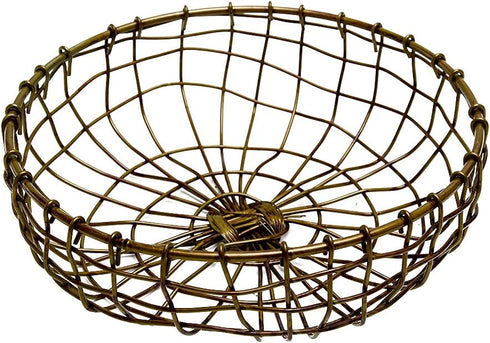 Retro Handcrafted Iron Fruit Basket, Rustic Farmhouse Wire Bowl for Kitchen Table Dining Decoration