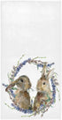 Wamika Spring Easter Bunny Hand Towels - Lavender Floral Wreath Rabbits Face Towel, 16 X 30 in, Soft Thin Guest Towel