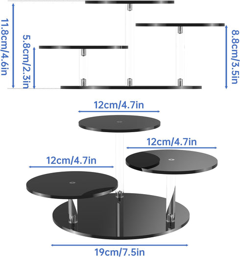 Sets, NiHome Black Acrylic Display Stand for LEGO Botanical Collection Multi-Tier Showcase Figurine Display Shelf Riser