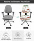 Mushroom Eucalyptus Office Chair Covers Stretchable 2 Piece, Soft Decorative Computer Desk Chair Cover Protector Universal Rotating Chair Slipcover Green Leaves Wildflower Herb White by Jolunifun