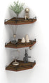Trwcrt Corner Shelf Wall Mounted Set of 3, Floating Wall Shelves Rustic