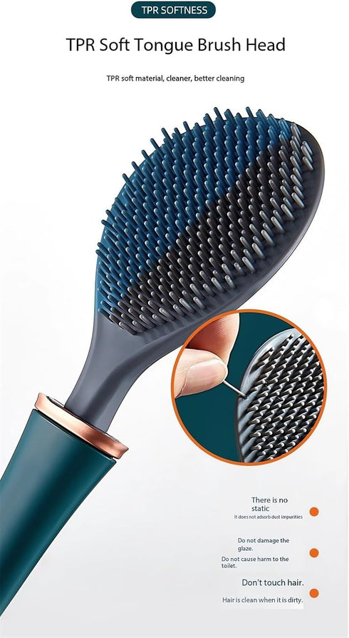 2025 Set Modern Flexible Silicone Toilet Caspa for Home Silicone Toilet Wand Bowl Brush and Holder Cleaning Wall