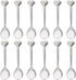 12pcs Silverware Coffee Spoon Set, Heart Shaped Stainless Steel Dessert Spoons for Ice Cream, Tea, Valentines Day