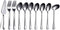 HOMQUEN Black 10-Piece Serving Flatware Set - Stainless Steel Utensils Include Slotted Spoon, Serving Fork & Ladle