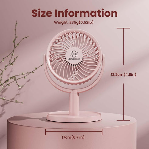 Shinebella 4 Speeds Small Desk Fan, Personal Portable Mini USB Fan, Quiet, 310 Degree Rotation, Detachable, 4 inch