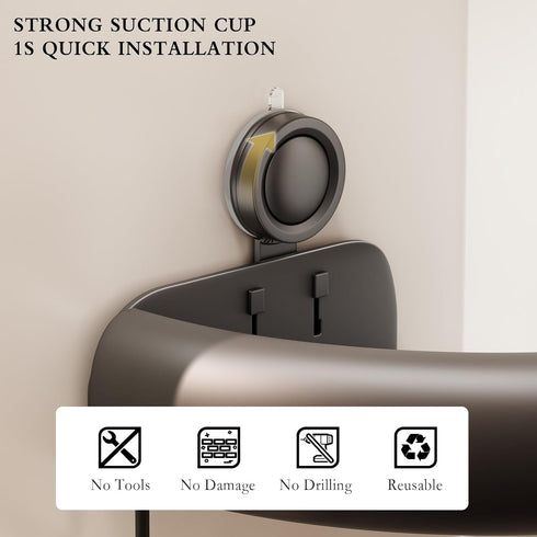 1 Pack CICUFY Shower Caddy Suction Cup, No Drilling Corner Shower Shelves, Rust Proof Bathroom Storage Organizer