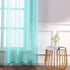 MIULEE 2 Turquoise Semi Sheer Window Curtains, Aqua Blue Linen Textured Grommet Top Drapes for Bedroom Living Room