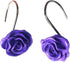 DLD 12 PCS Home Fashion Decorative Anti Rust Shower Curtain Hooks, Rose Design Shower Curtain Rings Hooks (Purple)