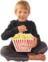 Novelty Place Plastic Popcorn Bowl, Red & White Striped Classic Containers for Movie Night, 8" Square x 7" Deep