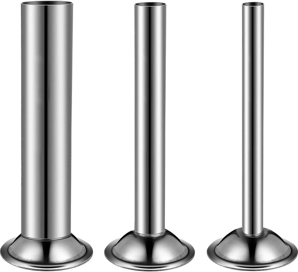 3 Pieces Sausage Stuffer Tubes - Stainless Steel Grinder Stuffer Tubes for Size 5 Meat Food Grinder