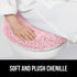 GORILLA GRIP Soft Chenille Bathroom Toilet Lid Cover - Machine Washable, Light Pink, Fits Most Lids, 19.5x18.5