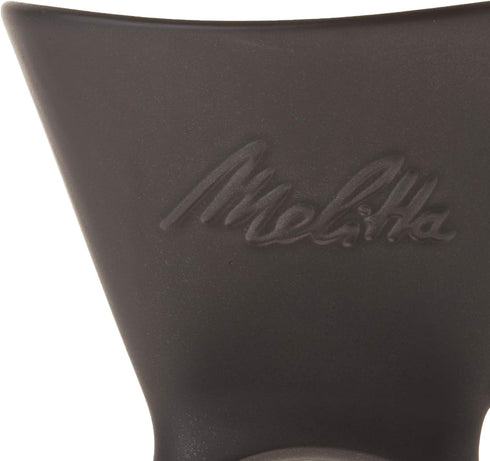 Melitta 1 Cup Porcelain Pour-Over Cone Coffeemaker, Glossy Black