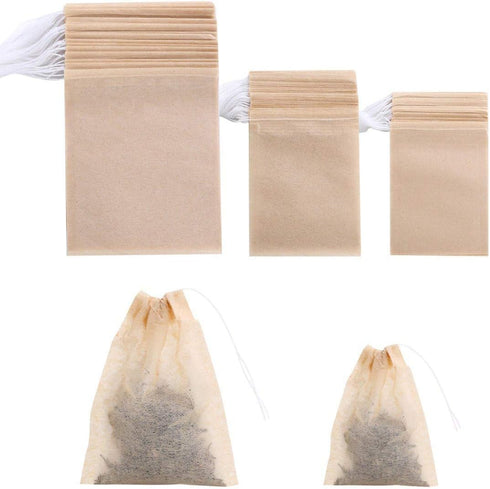 400 Pack Disposable Drawstring Tea Filter Bags - Safe & Natural Unbleached Paper Tea Infuser for Loose Leaf Tea