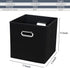 Black Fabric Storage Bins Cube, 11x11x11 Fabric Cubby Organizer Baskets with Handle, Foldable Basket for Closet, Set of