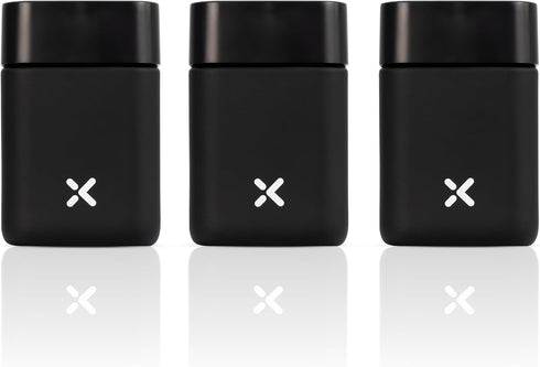 3-Pack CubeX Miron UV Glass Jars, Airtight Storage for Herbs, Tea, Coffee, Spices & Cosmetics, Stackable with Labels