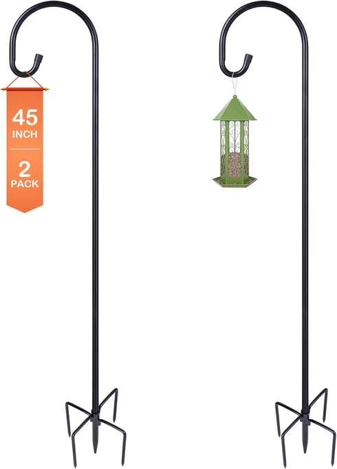 Ottsuls Bird Feeder Pole, 45 INCH Heavy Duty Shepherds Hooks for Outdoor