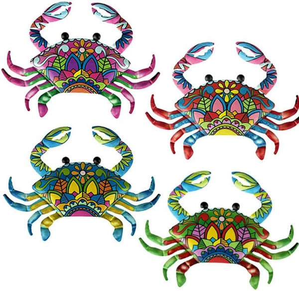 SOBLUING 11inch Big Crab Wall Decor Metal Crabs Decorations, Tiki Bar Wall