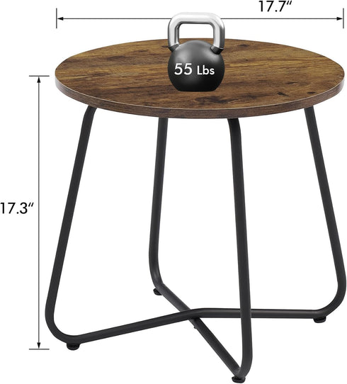 VECELO Small Round Anti-Rust Outdoor Snack Table