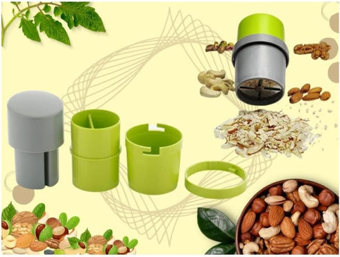 E-COSMOS Pack 1) Dry Fruit Cutter and Slicer with Stainless Steel Blade, Manual Nut Grinder for Almonds, Cashews, Pista