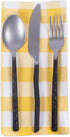 DII Checkered Napkin Set, 100% Cotton, Machine Washable, 20x20, Yellow, 6 Piece