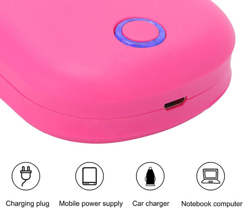 FILFEEL Eyelash Fan for Lash Extensions, Multi-Functional Portable Handheld USB Bladeless Cooling Fan (Rose Red)