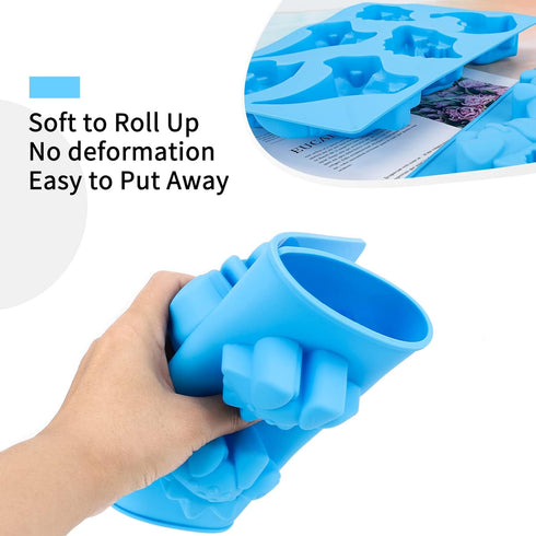 Beasea Dinosaur Soap Mold, 2 Pack 3D Silicone Mat for Mini Chocolate Cake, Fondant, Cookie Baking