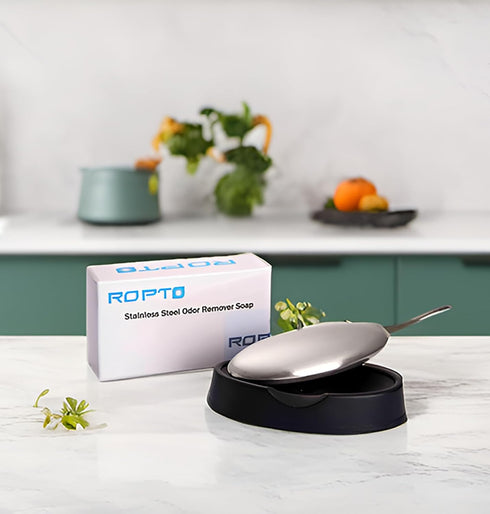 Stainless Steel Soap Hand Odor Remover Bar - Eliminates Onion & Garlic Smells from Hands - Kitchen Gadget