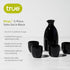True Moga Sake Set, Japanese Style Pitcher and Tumbler Set for Sake, Four 3.5 oz Cups and One 8 oz Carafe, Fire Glazed