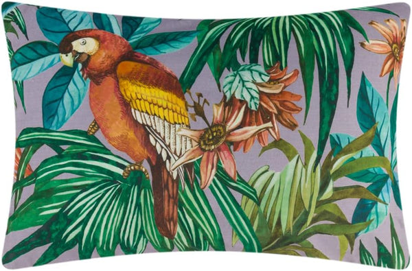 JWH Rust Parrot Throw Pillow Covers Decorative Print Forest Leaf Accent Pillow
