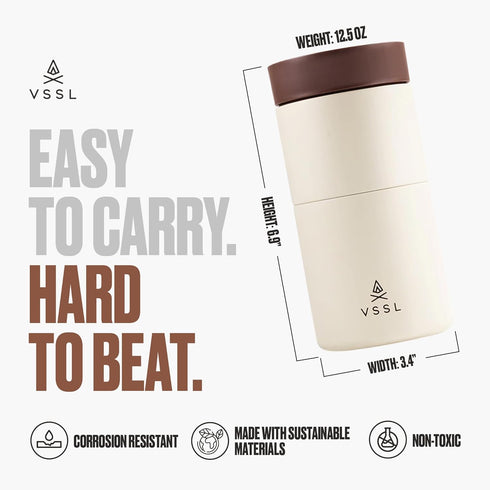 Set 10oz VSSL - Nest Pour Over Coffee | Coffee Maker for Camping | All-In-One Travel Pour Over | Transportable Dripper