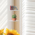 JJL 12-Inch Set 2 Corner Shelf, Sector Wall Shelf, of Wooden Hanging Shelves with Wire Hole for Bedroom Corner
