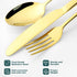 Gold Silverware Set for 8, OGORI 45-Piece Stainless Steel Flatware Set with Serving Utensils