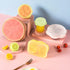 Food Storage Silicone Stretch Lids Set, 6 Pcs Different Sizes, Fruit Pattern Food-grade Reusable Covers, Microwave Safe