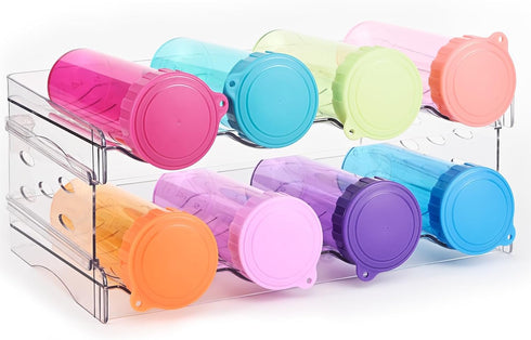 Water Bottle Organizer,2 Pack Water Bottle Holder for Kitchen Fridge Cabinet Organization and Storage,Plastic Stackable Tumbler Organizer,Wine Rack/Drink Bottle Holder(2 Pack) by Keerte