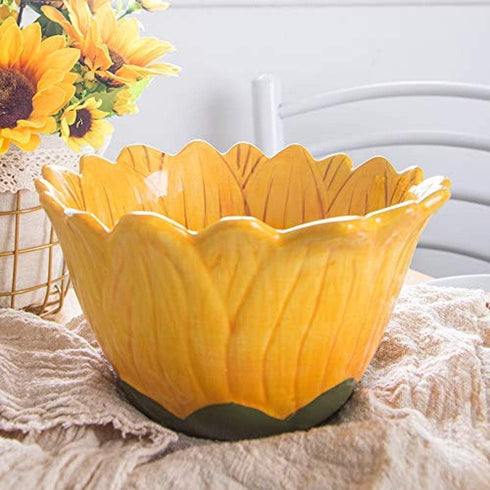 Set of 2 6-Inch Sunflower-Shaped Candy Snack Bowls
