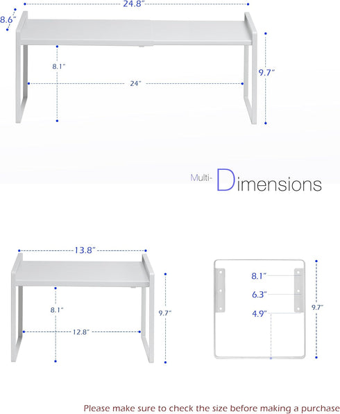 Nxconsu Cabinet Shelf Expandable Height Adjustable Organizer Riser for Kitchen Cabinet, Pantry, Under Sink