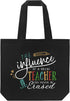 ELEGANTPARK Teacher Gifts for Women, Black Cotton Canvas Tote Bag for Appreciation Week, Graduation, Christmas