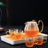 Glass Teapot Microwave Safe, 600ml (20oz) with Removable Infuser and Lid, Set of 4 Glass Tea Kettle