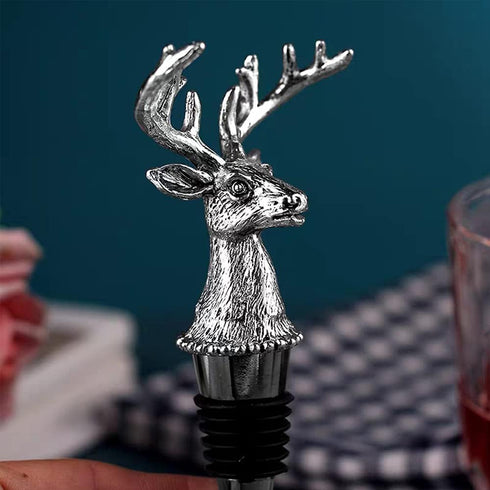 Wine Bottle Stopper with Airtight Seal, Decorative Deer Stainless Steel Antlers for Wine & Beverage