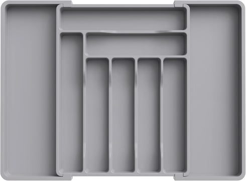 Lifewit Expandable Silverware Drawer Organizer, Adjustable Cutlery and Flatware Tray, Large, Gray