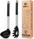 Silicone Pasta Fork and Ladle Spoon Set - Large Non Stick Kitchen Utensils for Cooking, Stirring & Serving