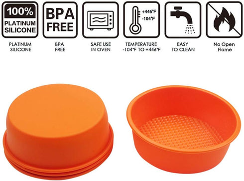 Silicone Mould for 4.5 Inch Layer Cake Pan, Set of 4 Round Cylinder Rainbow Cake Pans, Vegetable Pancakes