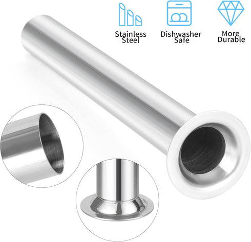 GKAKITSP 4 606,606SS,1606,1606SS Sizes Stainless Steel Sausage Stuffing Tubes Replacement for LEM Sausage Stuffers