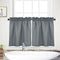Tier Curtains, Waffle Woven Textured Kitchen Tier Curtains, Waterproof Half Window Covering, 30" x 24", Grey, Set of 2