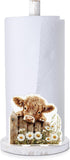 Highland Cow Paper Towel Holder Wooden Farmhouse Paper Towel Holder Countertop Cow