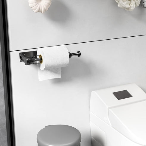 Paper Towel Holder Under Cabinet, Single Hand Operable Wall Mount with Damping Effect, Self-Adhesive or Drilled